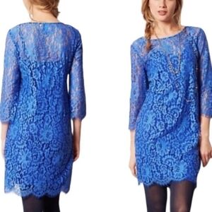 Anthropologie HD Overture Lace Dress Cobalt Blue SzLP